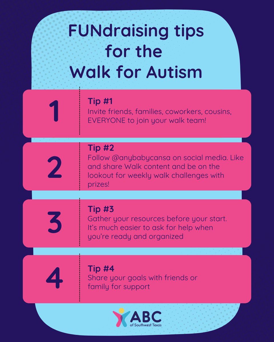 The countdown is on for our San Antonio Walk for Autism, Saturday April 26th! We're posting Weekly Walk Challenges (so check those email inboxes!), and this one is a good one!! You can still register and start forming those teams - each week is a new challenge!!
#walkforautism