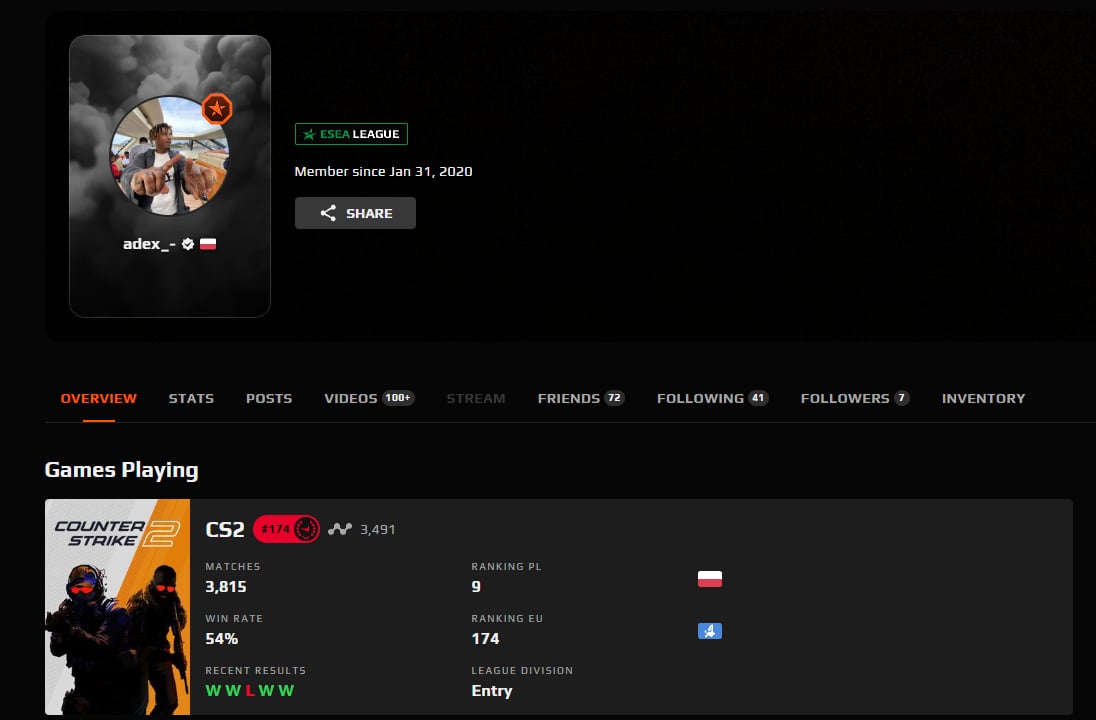 Nowy sezon faceit top 200 eu