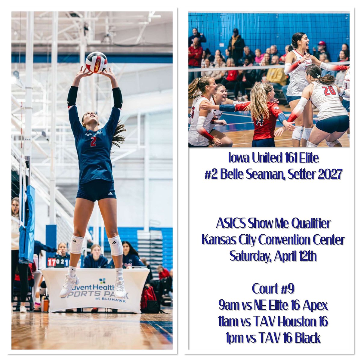 Belle Seaman (@belle_seaman) on Twitter photo Excited to play in our last Qualifier this season in Kansas City! Come watch <a href="/IowaUnitedVB/">Iowa United Volleyball</a> 161 Elite play! Excited to play in our last Qualifier this season in Kansas City! Come watch <a href="/IowaUnitedVB/">Iowa United Volleyball</a> 161 Elite play!