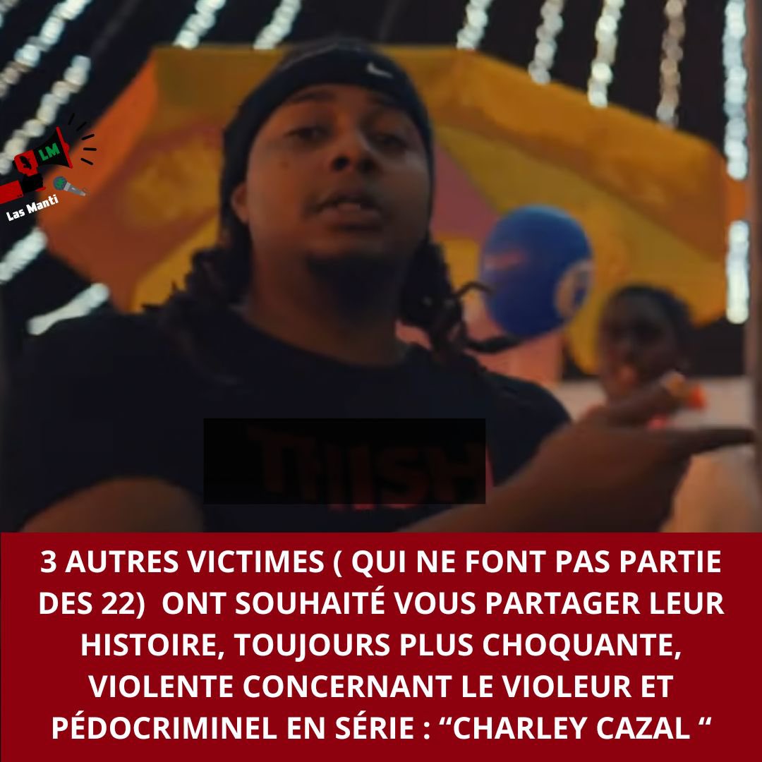 Lasmanti972's tweet photo. Charley Cazal : de nouveaux témoignages accablants
Hier, nous publiions les récits de trois victimes de Charley Cazal, des viols d’une extrême violence qui ne figurent pas parmi les 22 affaires déjà connues.
Aujourd’hui, trois autres femmes ont trouvé le courage de parler. https://t.co/f6FD9ZdKBO