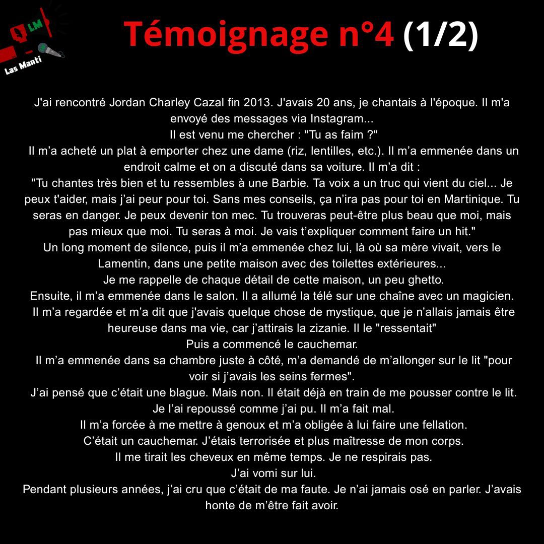 Lasmanti972's tweet photo. Charley Cazal : de nouveaux témoignages accablants
Hier, nous publiions les récits de trois victimes de Charley Cazal, des viols d’une extrême violence qui ne figurent pas parmi les 22 affaires déjà connues.
Aujourd’hui, trois autres femmes ont trouvé le courage de parler. https://t.co/f6FD9ZdKBO