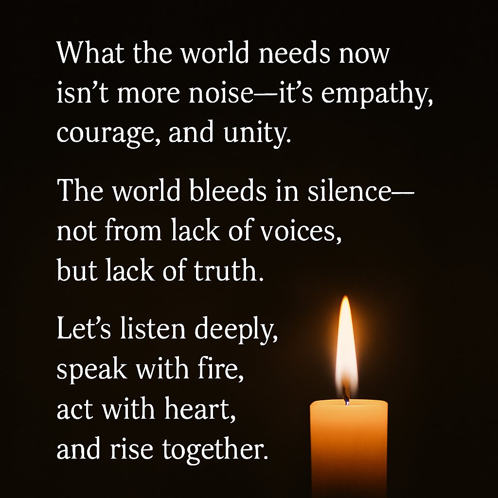 Drop one word the world needs more of today.