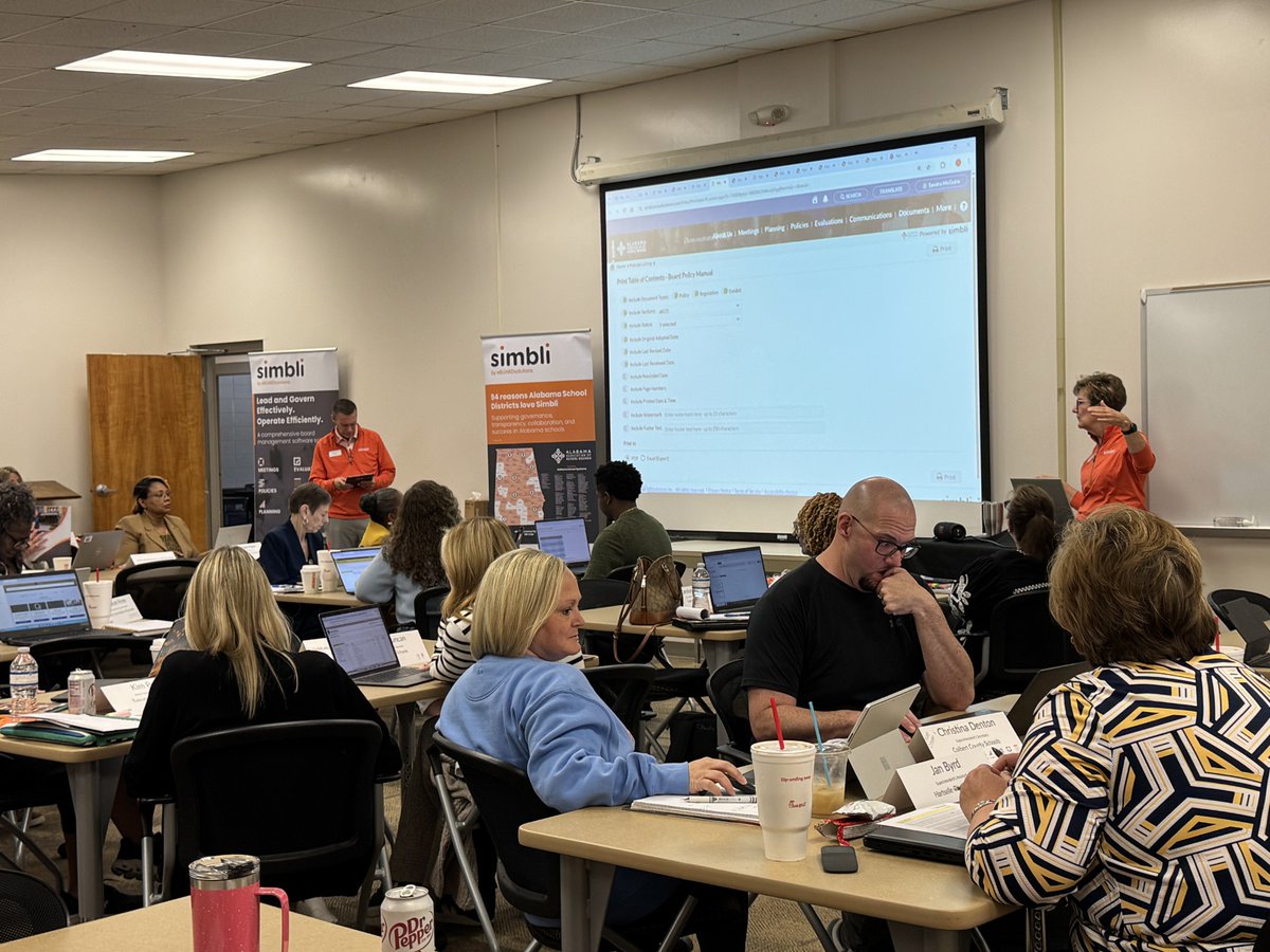 AlabamaSchoolBoards (@alaschoolboards) on Twitter photo School board secretaries from across the state are learning about the latest Simbli <a href="/eboardsolutions/">eBOARDsolutions</a> updates and time saving shortcuts at the Simbli User Conference. 💻
This two-day workshop is packed with insights for both new and seasoned Simbli users! School board secretaries from across the state are learning about the latest Simbli <a href="/eboardsolutions/">eBOARDsolutions</a> updates and time saving shortcuts at the Simbli User Conference. 💻
This two-day workshop is packed with insights for both new and seasoned Simbli users!