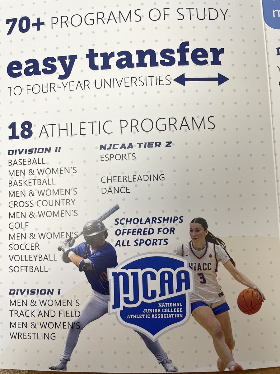 🎉 HEY!!!  It’s NIACC Women’s Basketball player Karly Holm from Two Harbors, Minnesota in the latest admissions folder!! 🤩🏀🔵🟡
We are anxiously waiting to see what 4 year college Karly chooses for next season!!  The kid has many basketball scholarship offers!! 🎉🏀💰💰