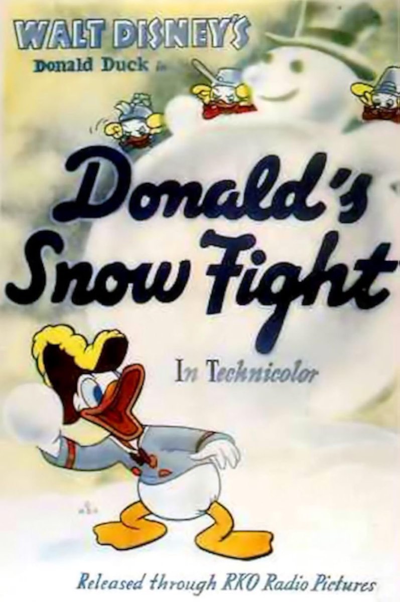 TalkingDisney's tweet image. TODAY IN DISNEY HISTORY: The Donald Duck short Donald’s Snow Fight premiered. In this cartoon, Donald engages in a spirited snowball fight with his nephews Huey, Dewey, and Louie. (1942)

#todayindisneyhistory