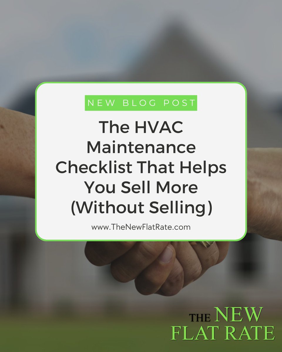 TheNewFlatRate's tweet photo. Use these free HVAC maintenance checklists on your jobs. When used with The New Flat Rate’s pricing system, they can turn tune ups and maintenance calls into profit machines.

https://t.co/YuAnebZKRi

#HVACmaintenance #TNFRpricing #MenuPricing #FreeChecklists https://t.co/Fdrhdx28wq