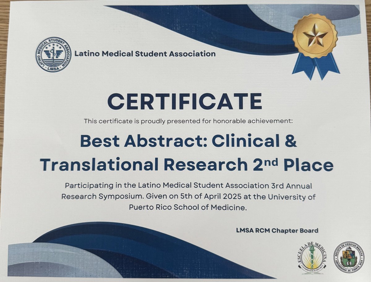 This week I had the pleasure of presenting at the LMSA 3rd Annual Symposium and the 45th Annual Research &amp; Education Forum. One of projects received an award for 2nd best abstract in the Clinical &amp; Translational Research category. Feeling very grateful! #MedX #WomenInMedicine