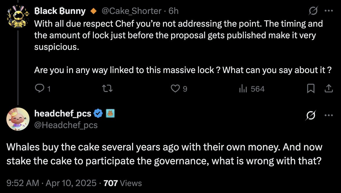 .<a href="/Headchef_pcs/">headchef_pcs</a> 

Why is there a direct link between the address locking 25M CAKE (just before the proposal was published) and the historical <a href="/PancakeSwap/">PancakeSwap | Live on Solana</a> treasury?

Clarity on this connection is essential for understanding the motivations behind the proposal and its broader