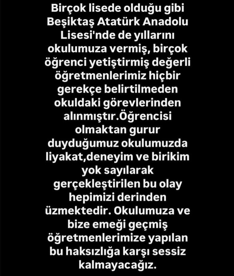 hazir ortalik karisikken koklu liselerdeki ogretmenleri dagitmislar. ogretmenlerimiz ve liseli dostlarimiz yalniz degildir #lisemedokunma