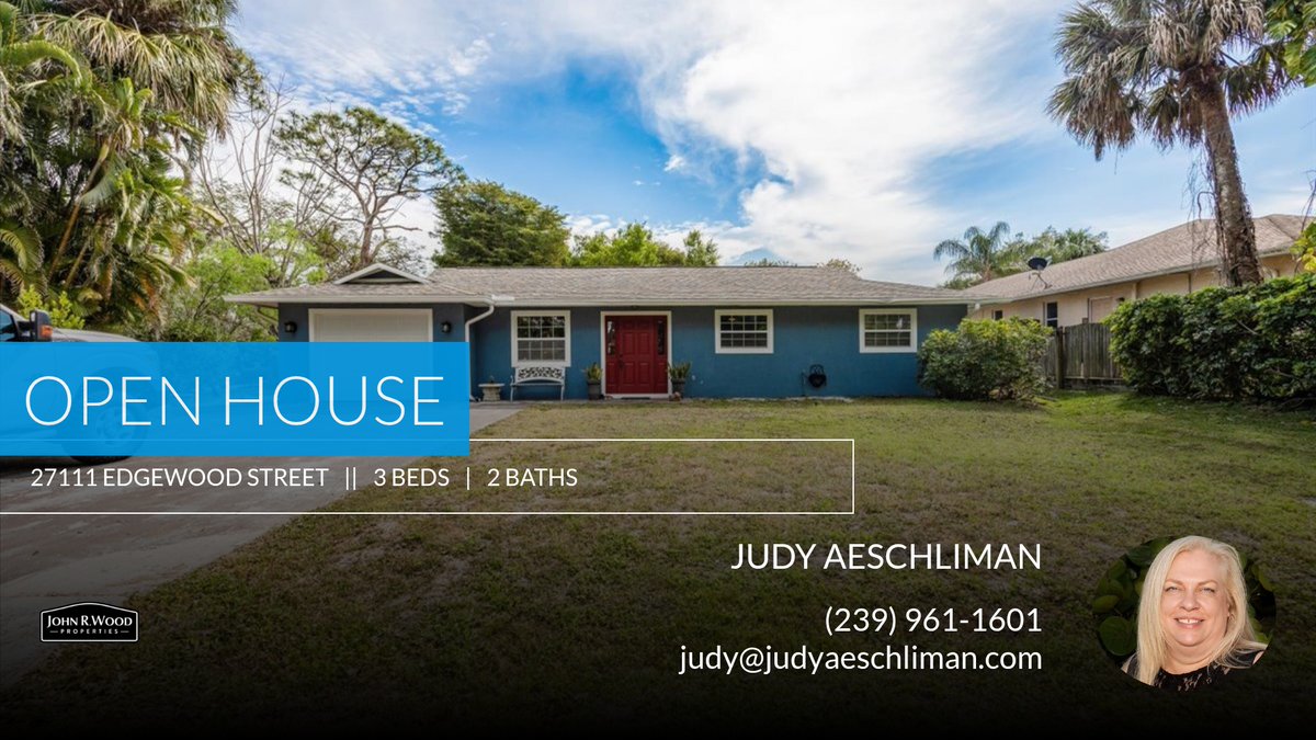 JudithARealtor's tweet photo. This listing won't last! Take a look before it's gone. Feel free to ask any questions or give me a call at (239) 961-1601 Open Sunday 4/20 from 1-4📱!

Judith Aeschliman

John R Wood Properties
judy@judyaeschliman.com
239.961.1601 https://t.co/NWDsUjTEmm https://t.co/a6wwxJsQ2j