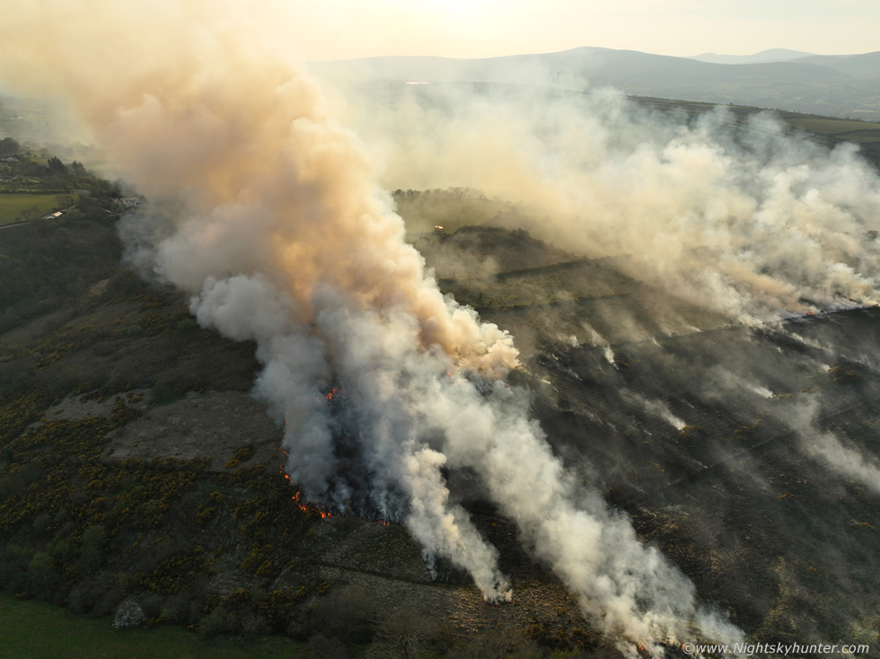 martinastro2005's tweet photo. Drone images of the big gorse fire above Lough Fea this evening. Quite shocking! #loughfea #gorsefire https://t.co/Vzc4XNkLIY