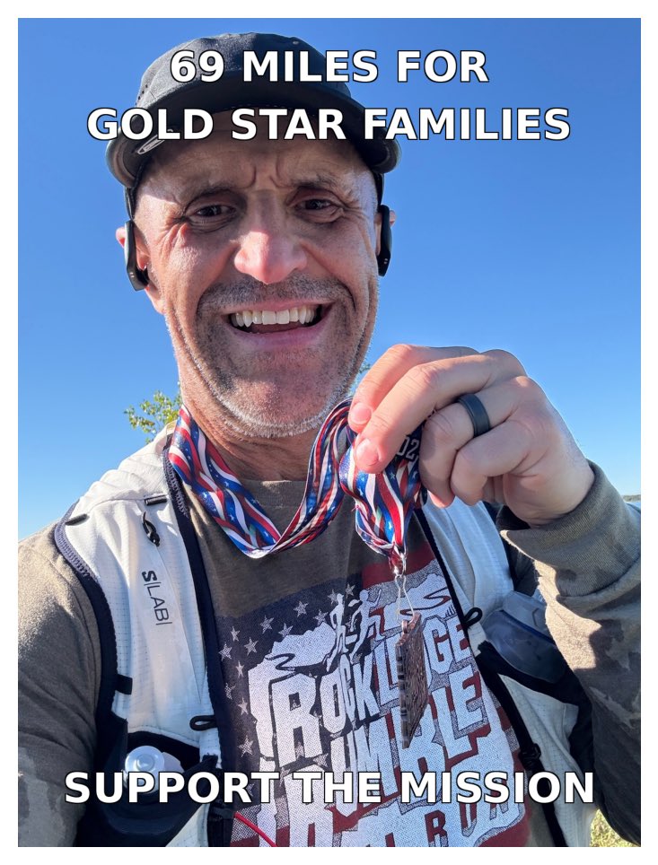 JeffCrumbaugh's tweet photo. I’m running 69 miles on May 17th—not for a medal, but for meaning.

Every step honors a fallen hero.
Every dollar supports Gold Star families through @wearblue.
Help me carry their legacy forward. 

Donate or share:
https://t.co/iQiAvFurSm https://t.co/Y3OmlE9gAE