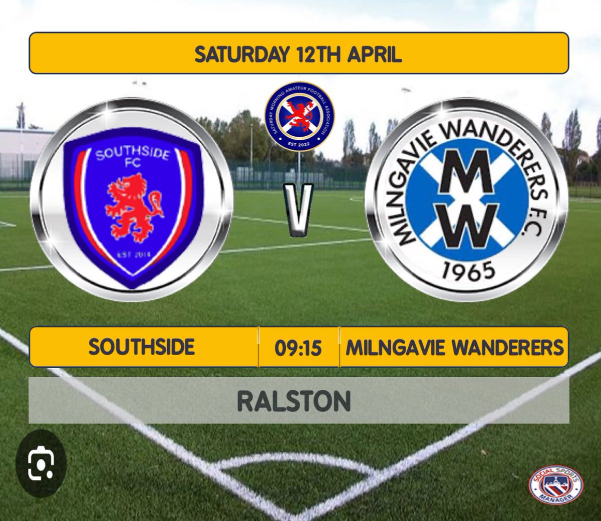 Southside FC Morning (@southsidefc3) on Twitter photo Saturday sees us at home to <a href="/MilngavieW/">Milngavie Wanderers</a> in match 17 of the league. It’ll be another tough match, but one we are looking forward to. Game is at Ralston on the Astro park, 9.15 Ko.
<a href="/scottish_aff/">AmateurFixturesResultsSCO</a>
<a href="/OfficialSMAFA/">SMAFA</a> Saturday sees us at home to <a href="/MilngavieW/">Milngavie Wanderers</a> in match 17 of the league. It’ll be another tough match, but one we are looking forward to. Game is at Ralston on the Astro park, 9.15 Ko.
<a href="/scottish_aff/">AmateurFixturesResultsSCO</a>
<a href="/OfficialSMAFA/">SMAFA</a>