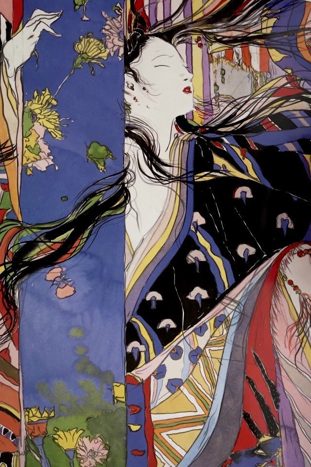 xe0_xeo's tweet photo. Yoshitaka Amano: The Tale of Genji https://t.co/59BzDDzS0V