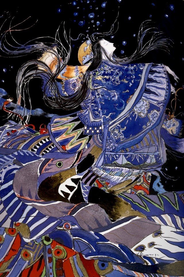 xe0_xeo's tweet photo. Yoshitaka Amano: The Tale of Genji https://t.co/59BzDDzS0V