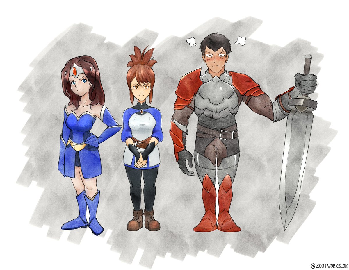 zootworks_ok's tweet photo. I wanted to draw some of the Dota cast in the style of Final Fantasy IX (One of my favorite games)
Watercolor marker brushes are fun. https://t.co/WKKmFJjVA5
