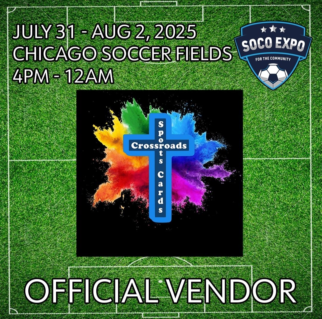 thesocoexpo's tweet photo. Welcoming  crossroadssportscards as an official vendor

FREE TO ATTEND
FREE GIVEAWAYS
Bar and Restaurant, and ice cream  on site

Biggest Soccer Card Show in history!

6 indoor fields 
Daily Tournaments 
Skills competition 
150+ Tables

You don't want to miss this! https://t.co/meOCy20lNV