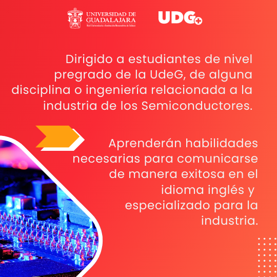UDGPlus's tweet photo. ¿Estudias alguna ingeniería o disciplina relacionada con la industria de los semiconductores en la @udg_oficial ? ¡Este curso es para ti!
🔹 English for the Semiconductor Industry
🔹 Curso gratuito

🗓️ Regístrate antes del 25 de abril https://t.co/4KTUHnTld0 https://t.co/0vhGLKu3Ho