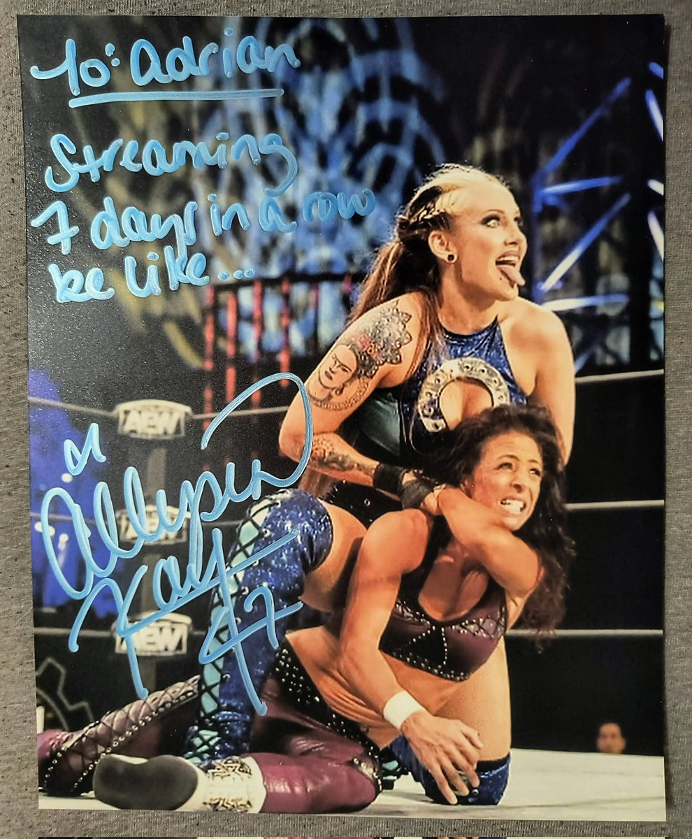 AdrianCGalaviz's tweet photo. ๐จNEW MERCH!!๐จ
A combination of a NOICE monthly #Patreon discount and a winning raffle on #Twitch!
Some more HEXcellent and #ClassyAF merch to add to the collection!๐คฉ Thank You @TheAllysinKay!๐
#AllysinKay #MartiBelle
#TheHEX #PinkiesUp
#WomensWrestling https://t.co/sfQMAgBa4V