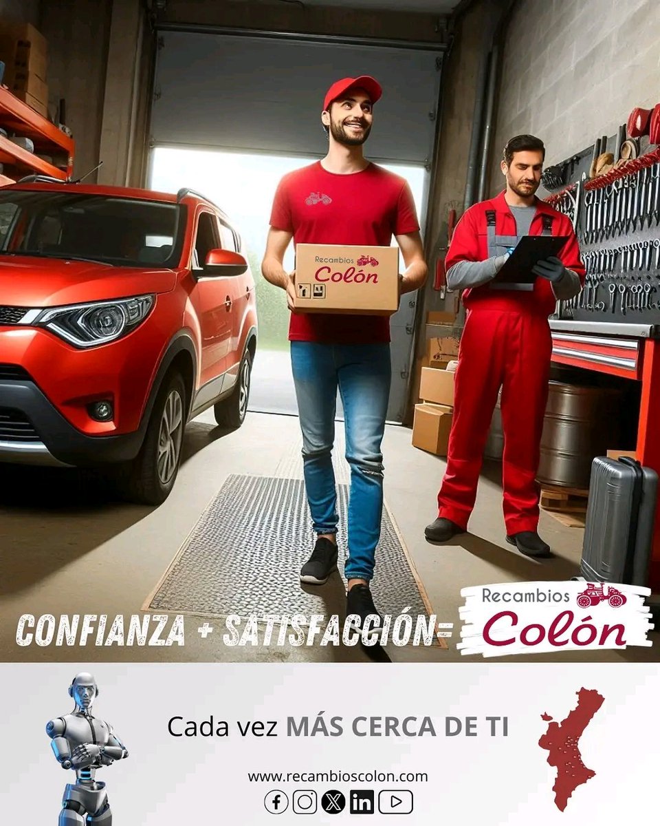 CUSASER's tweet photo. #confianza + #satisfaccion  = #recambios #Colon  #Ontinyent https://t.co/1mB1sC4b8J