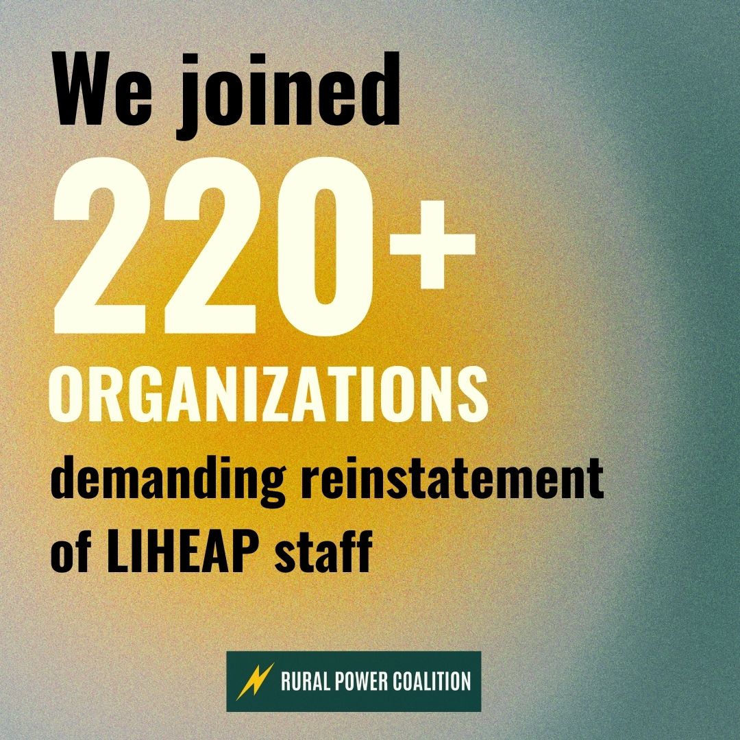 RuralpowerNow's tweet image. LIHEAP keeps utility bills affordable for over 6 million Americans.

Their entire federal staff was recently laid off, putting the crucial program in peril!

We joined 220+ organizations across the country demanding the staff be reinstated.
