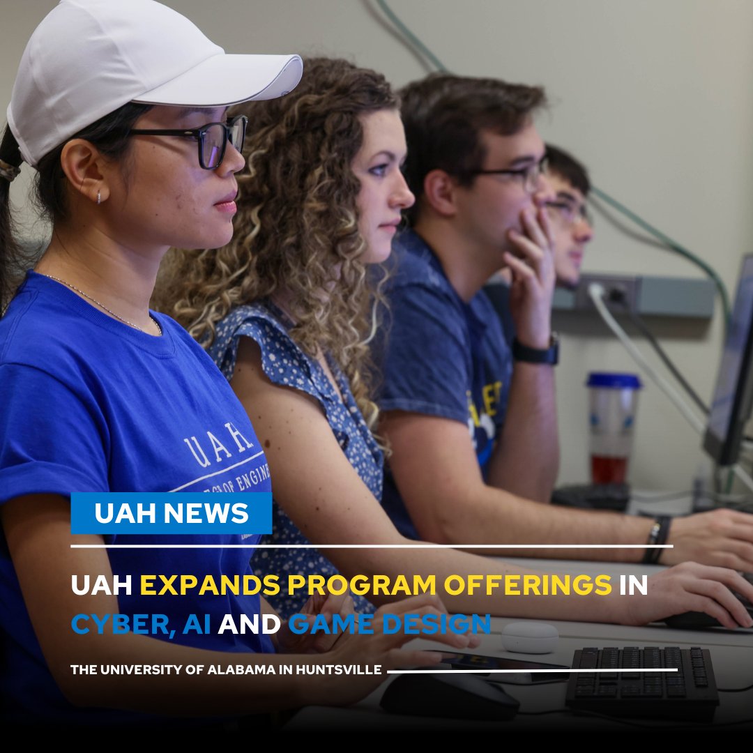 UAHuntsville's tweet photo. The new offerings, which include two B.S. degree programs as well as a certificate program, will equip UAH students with credentials in high-tech fields.
Read more 👉 https://t.co/83eZ2jucqW
#uah #gochargers #chargeon #uasystem https://t.co/6H64ZVEUyM