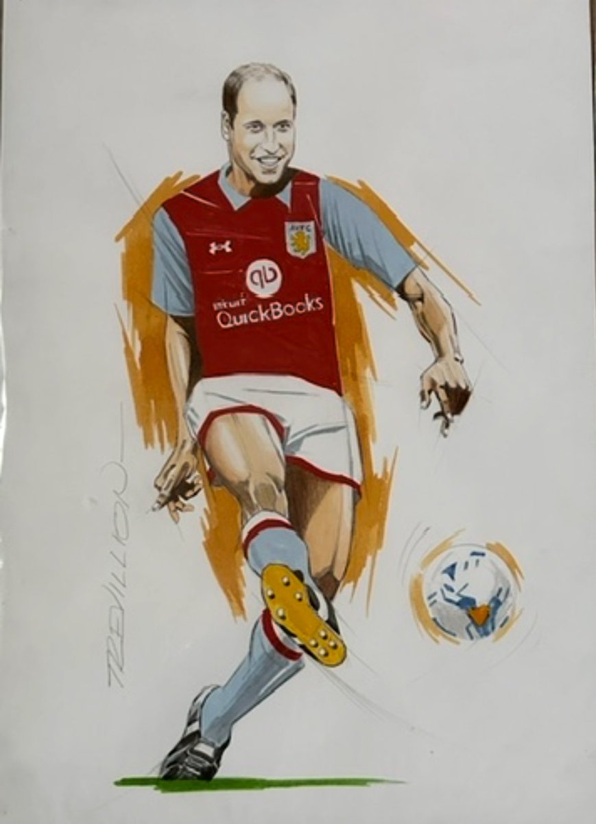 davemorgan68's tweet photo. @KensingtonRoyal it was great to see our future Kings enjoying following their team . A few years back my  friend Paul Trevillion (90) the world renowned sports artist drew this pic of Prince William. I have the artwork and would love to gift it to the Prince #trevillion https://t.co/c9d9pbnNXX