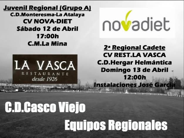 🕒 📆 ⚽ 𝗘𝗡𝗖𝗨𝗘𝗡𝗧𝗥𝗢𝗦 𝗣𝗔𝗥𝗔 𝗘𝗦𝗧𝗘 𝗙𝗜𝗡 𝗗𝗘 𝗦𝗘𝗠𝗔𝗡𝗔 𝗖𝗔𝗧𝗘𝗚𝗢𝗥𝗜𝗔 𝗥𝗘𝗚𝗜𝗢𝗡𝗔𝗟 (𝟭𝟮-𝟭𝟯 𝗱𝗲 𝗮𝗯𝗿𝗶𝗹)
#CDCascoViejo