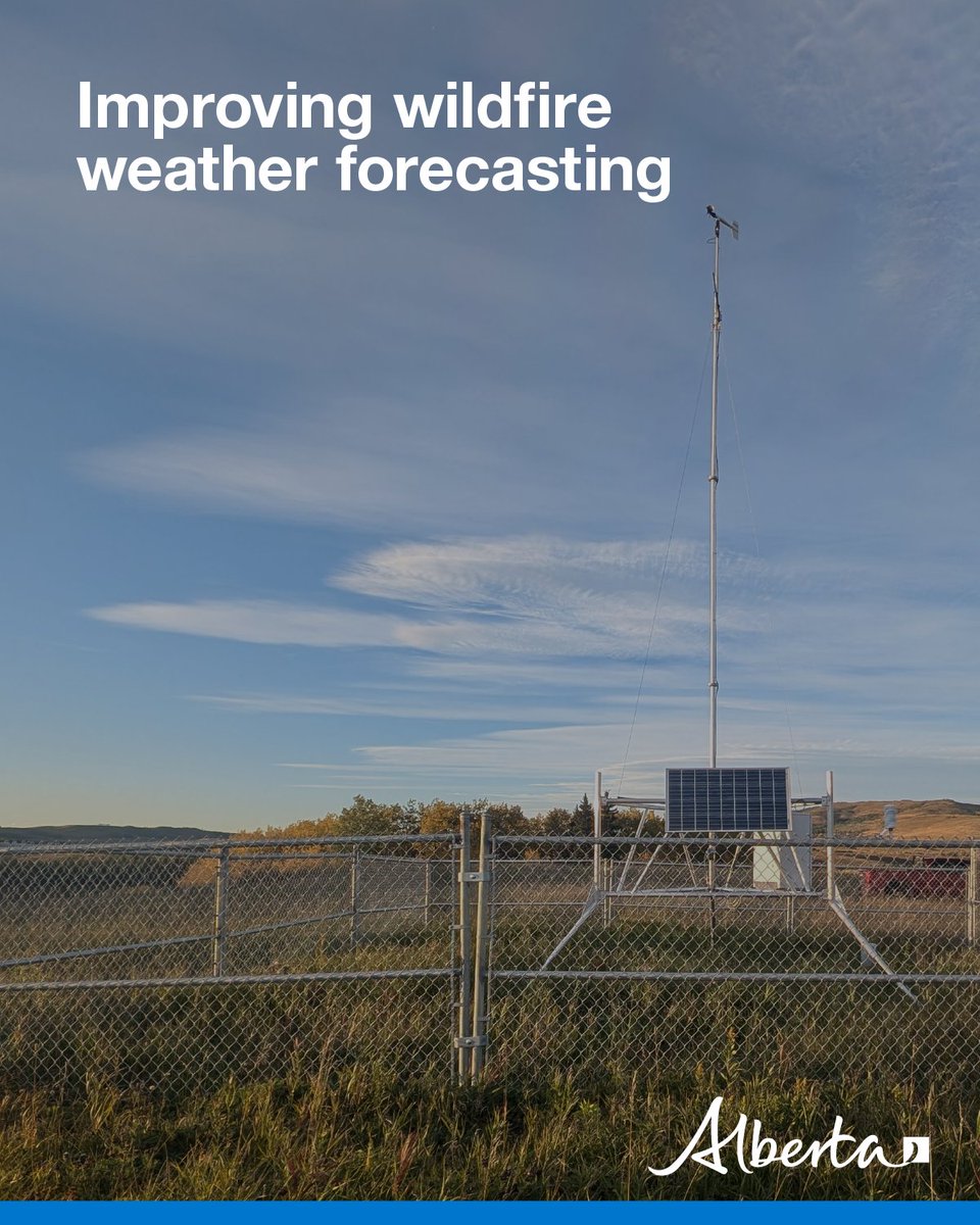 Alberta’s government is investing an additional $900,000 over 3 years to improve wildfire weather forecasting. Upgrades to existing stations and new locations in the future will support early wildfire detection and keep at-risk communities safe.

alberta.ca/release.cfm?xI…