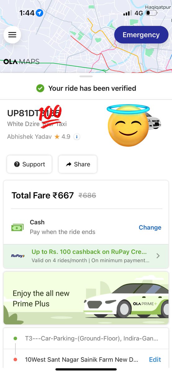 AdarshTanwar10's tweet photo. This is what happening 
40 Rs per Kilometer from Delhi IGI

We reach mars for 17 Rs/kilometer
#OLAElec #ola #igiairport #delhi #ISRO https://t.co/nTgK1cGy7e