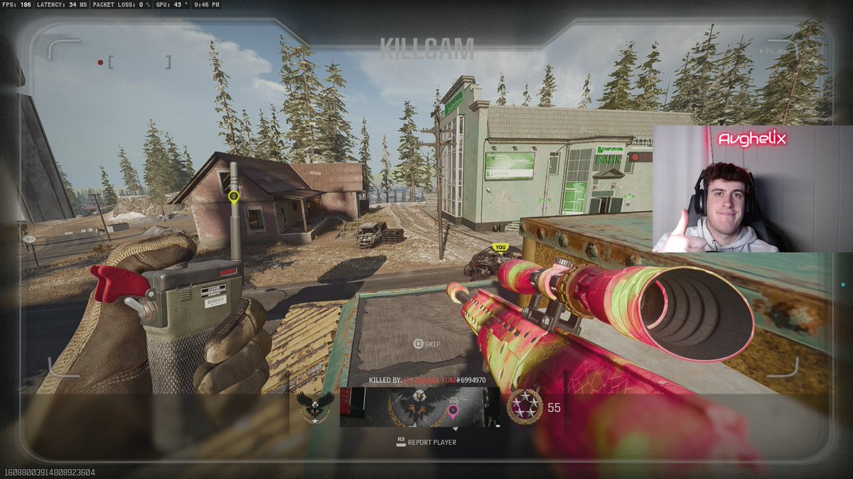 Loving Verdansk!! 

Got sniped out of a car by 4 bots (HDR of course)

Got C4'd out of a car

Then dev errored watching the kill cam

And of course, he's holding an HDR