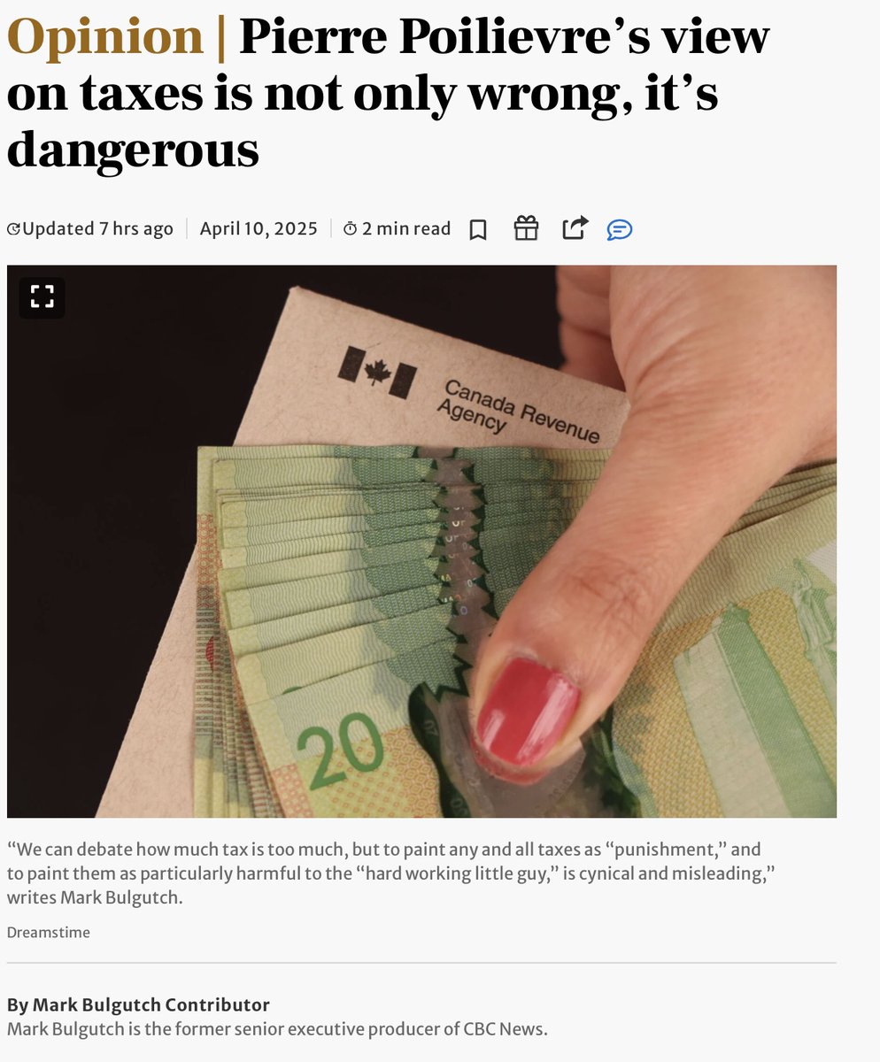raghu_venugopal's tweet photo. I pay a lot of tax. It's fair. Mr. Poilievre's warped view that "income tax is the fine you pay for the crime of working hard" sounds MAGA, cynical and misleading. Taxes are crucial in our democratic civil society. We all have to pay our fair share.
https://t.co/cKCkCCyAn2 https://t.co/CvRnuHeClv