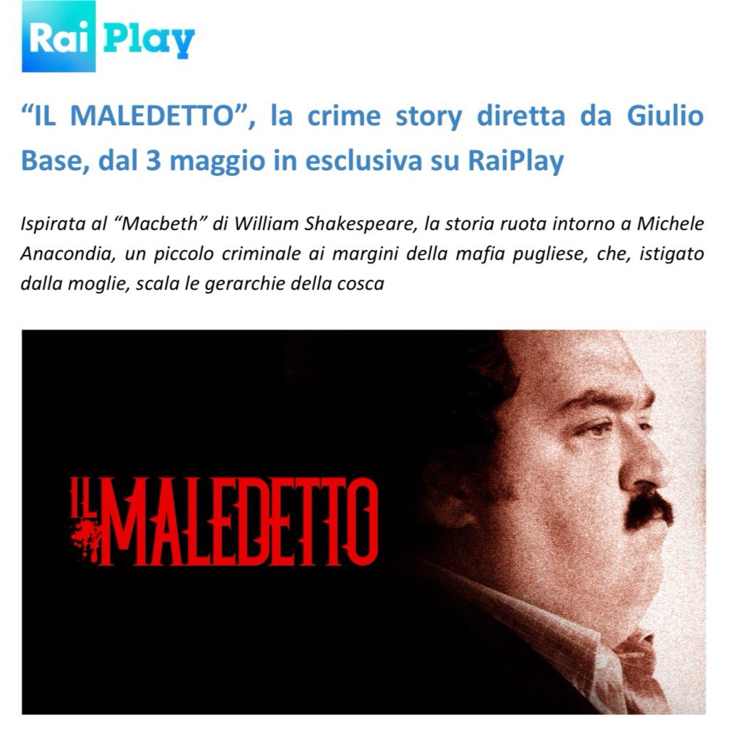 GiulioBase's tweet photo. Un film che amo molto, ispirato al 'Macbeth' di William Shakespeare. 

Acclamato alla Festa del Cinema di Roma e poi uscito in poche sale, ora finalmente per tutti.

Dal 3 maggio su RaiPlay.
Buona visione! https://t.co/EBtUsGqdEz
