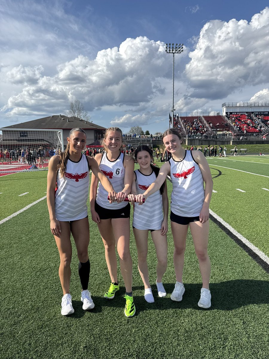 Congratulations to Gabby Chadwell, Kate Lavin, Schylar Sperl &amp; Peyton Dooloukas for breaking the School Record in the MDMR (2-2-4-8) with a time of 4:38.14 which takes down the previous record set back in 2010!  Way to go ladies!  <a href="/Milford_Eagles/">Milford Athletics</a>