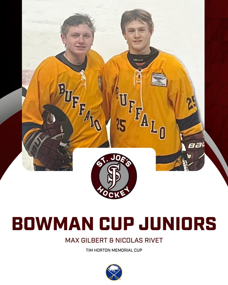 St. Joe's Hockey (@sjcihockey) on Twitter photo Three of our own represented <a href="/SJCI/">St. Joe's</a> at the Bowman Cup yesterday, recognized among the top high school players in Western New York. Proud to see their hard work honored on a big stage. #FireItUp
Senior: Matteo Mancini
Juniors: Max Gilbert & Nicolas Rivet Three of our own represented <a href="/SJCI/">St. Joe's</a> at the Bowman Cup yesterday, recognized among the top high school players in Western New York. Proud to see their hard work honored on a big stage. #FireItUp
Senior: Matteo Mancini
Juniors: Max Gilbert & Nicolas Rivet
