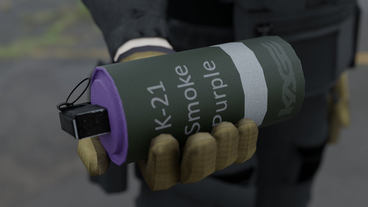 Kagekitbot's tweet photo. Made a few different grenades, all use the same texture and are about 950 tris each. This was a pretty short and sweet modeling session taking about an hour to model and 30min to texture. #blender #b3d #3DModel https://t.co/efNF36qRDy