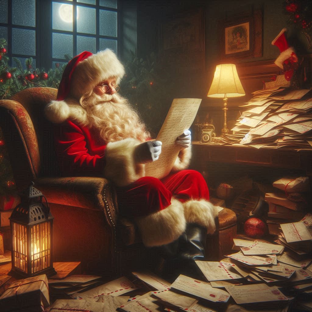 𝑳𝒆𝒕𝒕𝒆𝒓𝒔 𝒕𝒐 𝑺𝒂𝒏𝒕𝒂

Recent events have some of you concerned about the availability and cost of Christmas gifts this year. 

I urge you to get your letters to Santa in early this year, as it is looking like it might be a very busy year at the workshop this year.