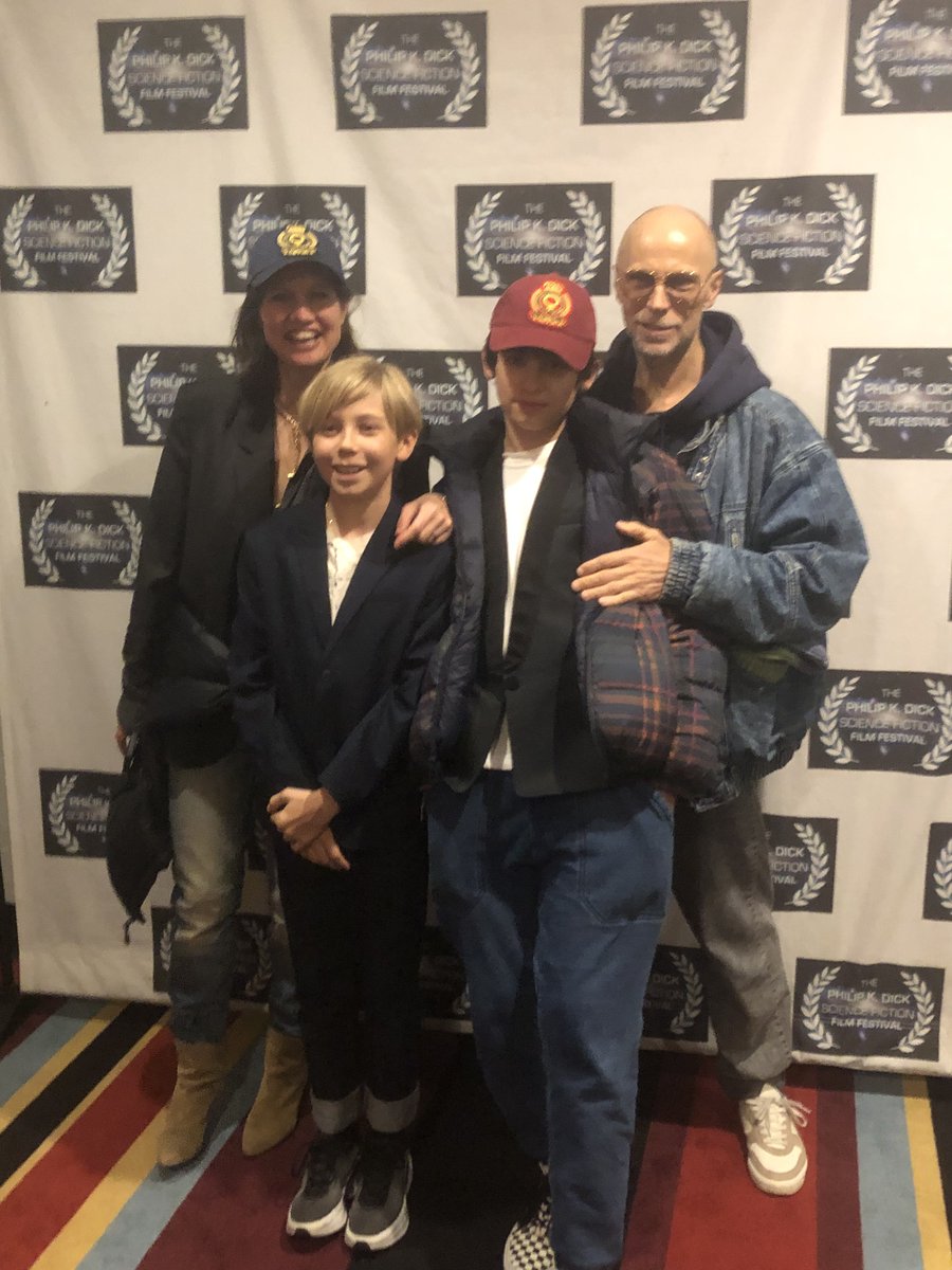 From left director Vanessa Ly with cast members Melchior Forster Werther Forster and Director of Photography Gerald Forster