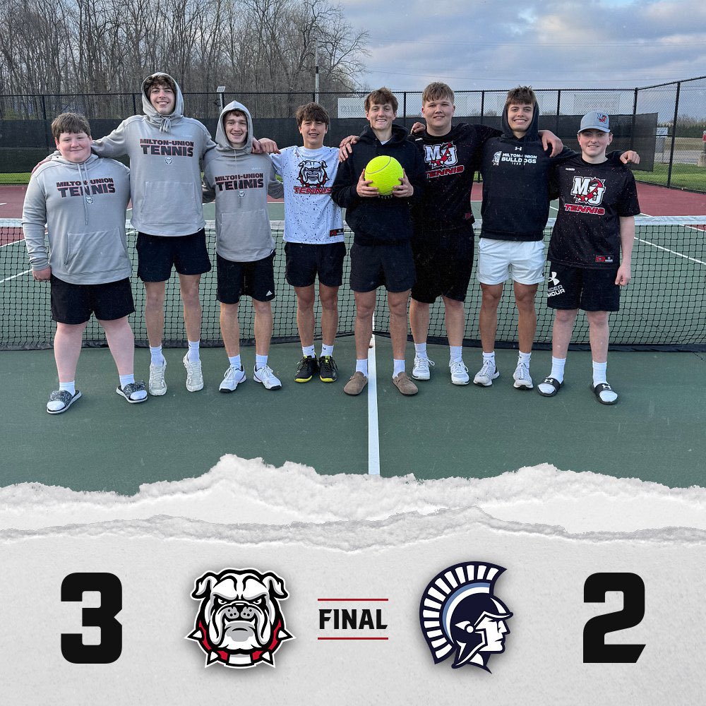 Dogs move to 5-0 after a win over a strong Valley View team! Titus Copp is our “Dog of the Day” for securing the first court of tonight’s win at 3rd singles! 

#TITW | #GoDogs 🐾