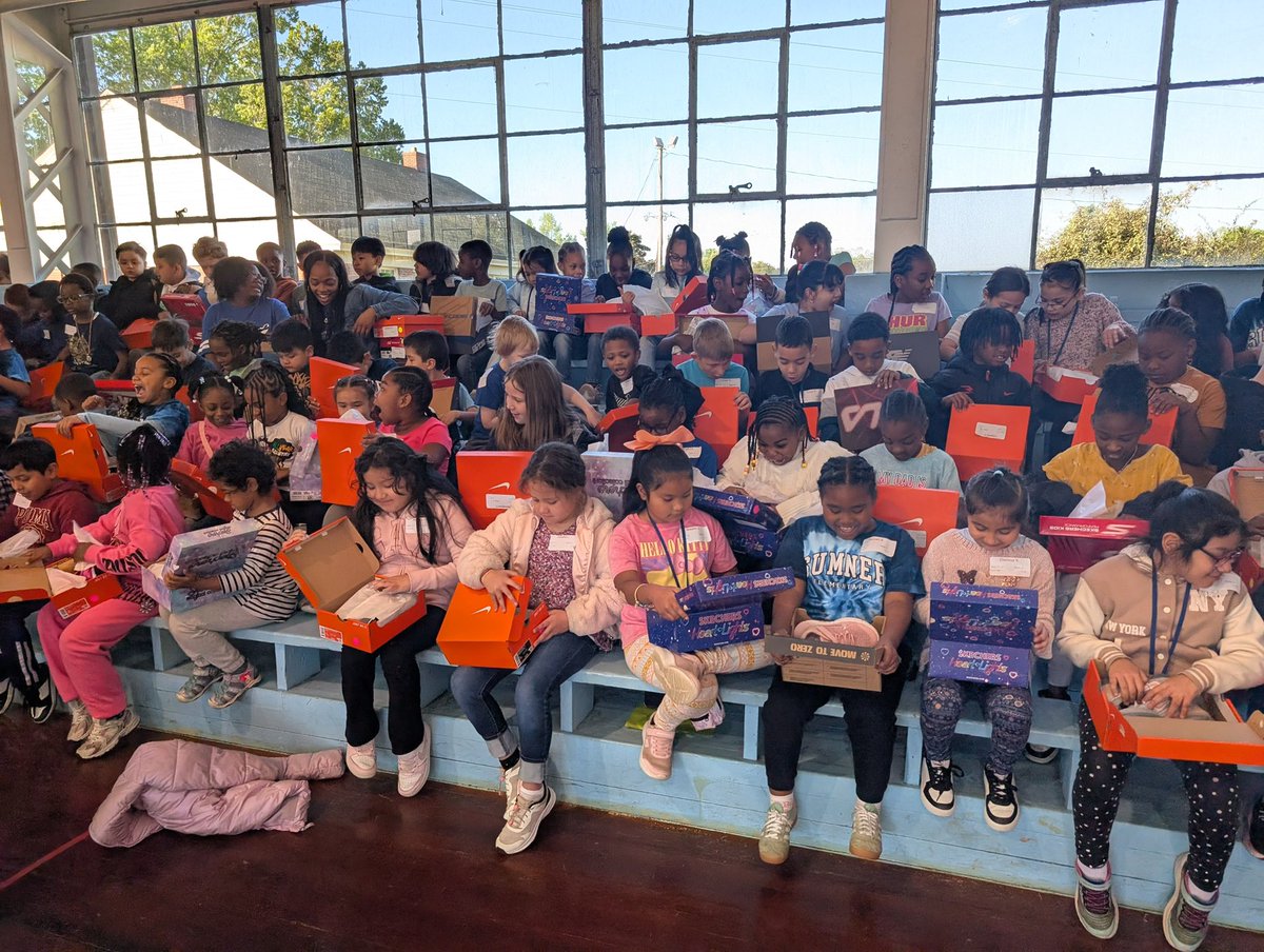 Yesterday was AMAZING! Thanks to Kaleb, a high school senior, who wanted to do something nice for Sumner because of how wonderful our students are. He used the organization Shoes That Fit to raise over $17,000 with the help of community donations. ALL Students received sneakers.
