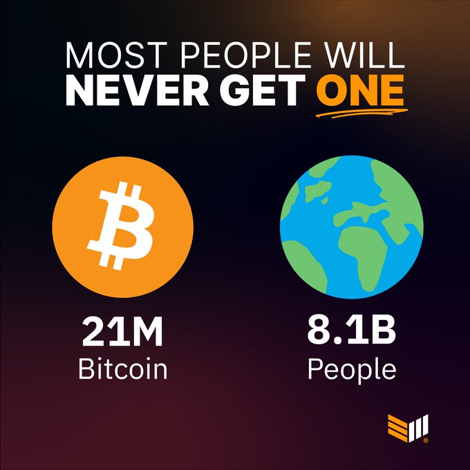 21 million #Bitcoin, 8 billion people.

Do the math ✨