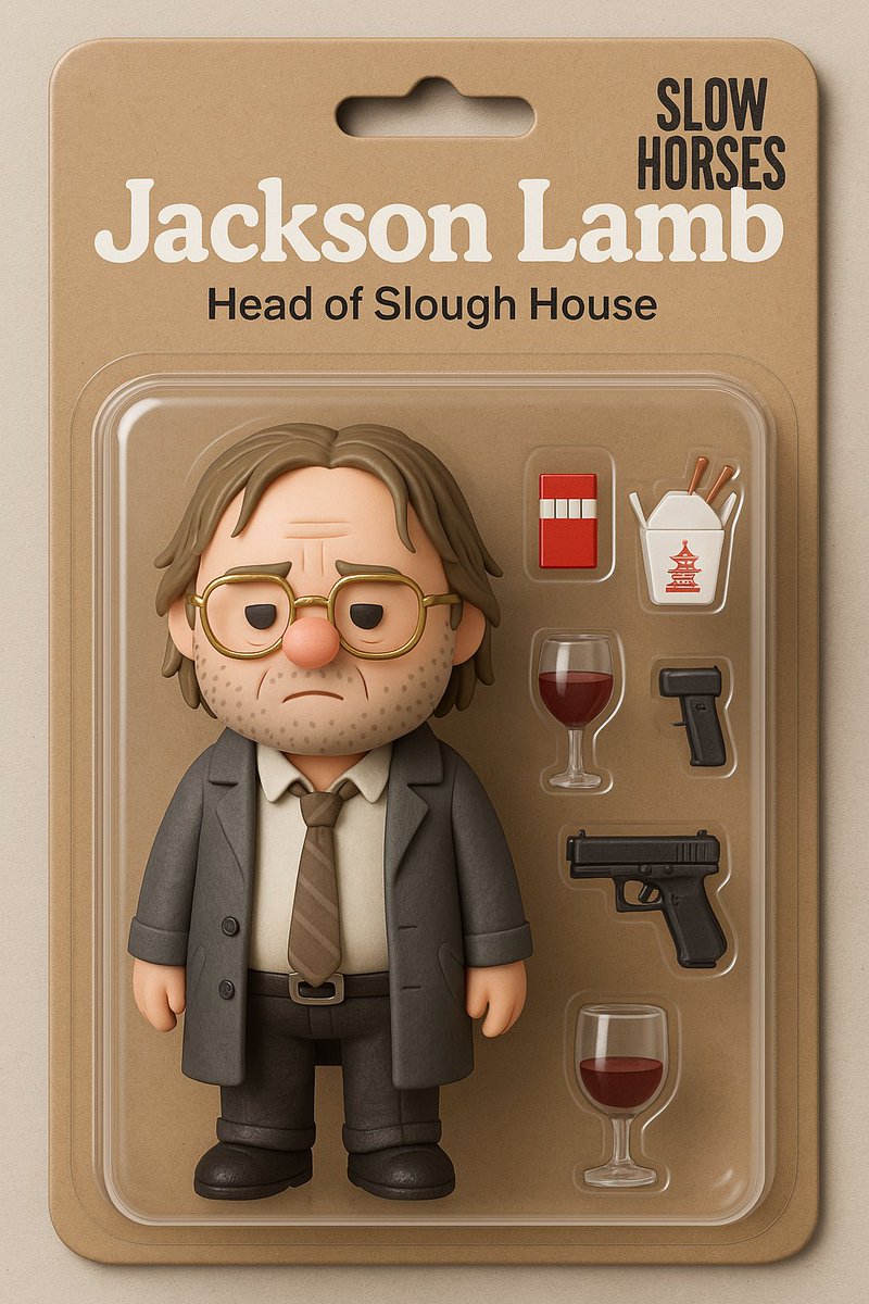 I decided to take a different tack on the whole AI-generated action figure craze. My current action hero: Jackson Lamb #SlowHorses