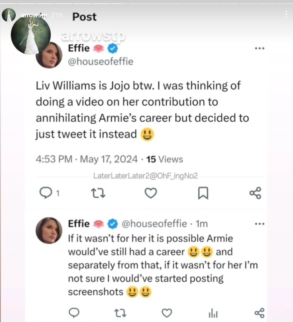 OhF_ingNo2's tweet photo. 3/Courtney: At some point, just own up to it. I 💯 PERCENT believe Elizabeth uses fake accounts to troll people
#Chambers & JoJo used the Liv account to convince #HouseofEffie to #falselyaccuse Hammer so Liz could punish him for leaving
Liz: Ppl always get their comeuppance https://t.co/rhk21enVme