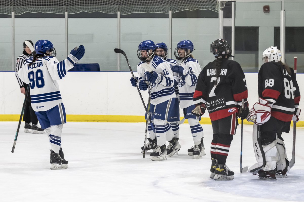 JrDolphins's tweet photo. Day One ✅ 6-2 victory on Day 1 of the @OWHAhockey Provincial Championships! Happy but not satisfied. #LionsDontLoseSleep #BleedBlue

📸: @loribolliger https://t.co/WESupuInnn