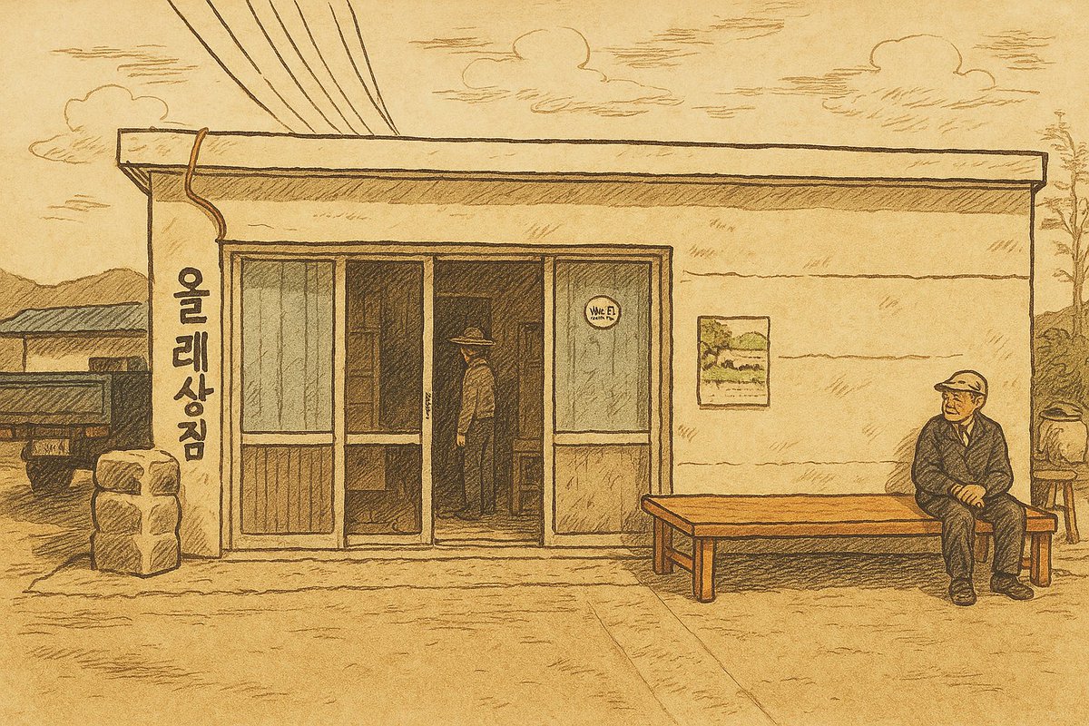 korestgump's tweet photo. 《올레상점, 그 여름의 오후》
.2025.4 chatgpt / 2009,제주
#ChatGPT #일러스트만화풍 #illustanistyle  #openaigpt #openai https://t.co/BGmopfUvuw