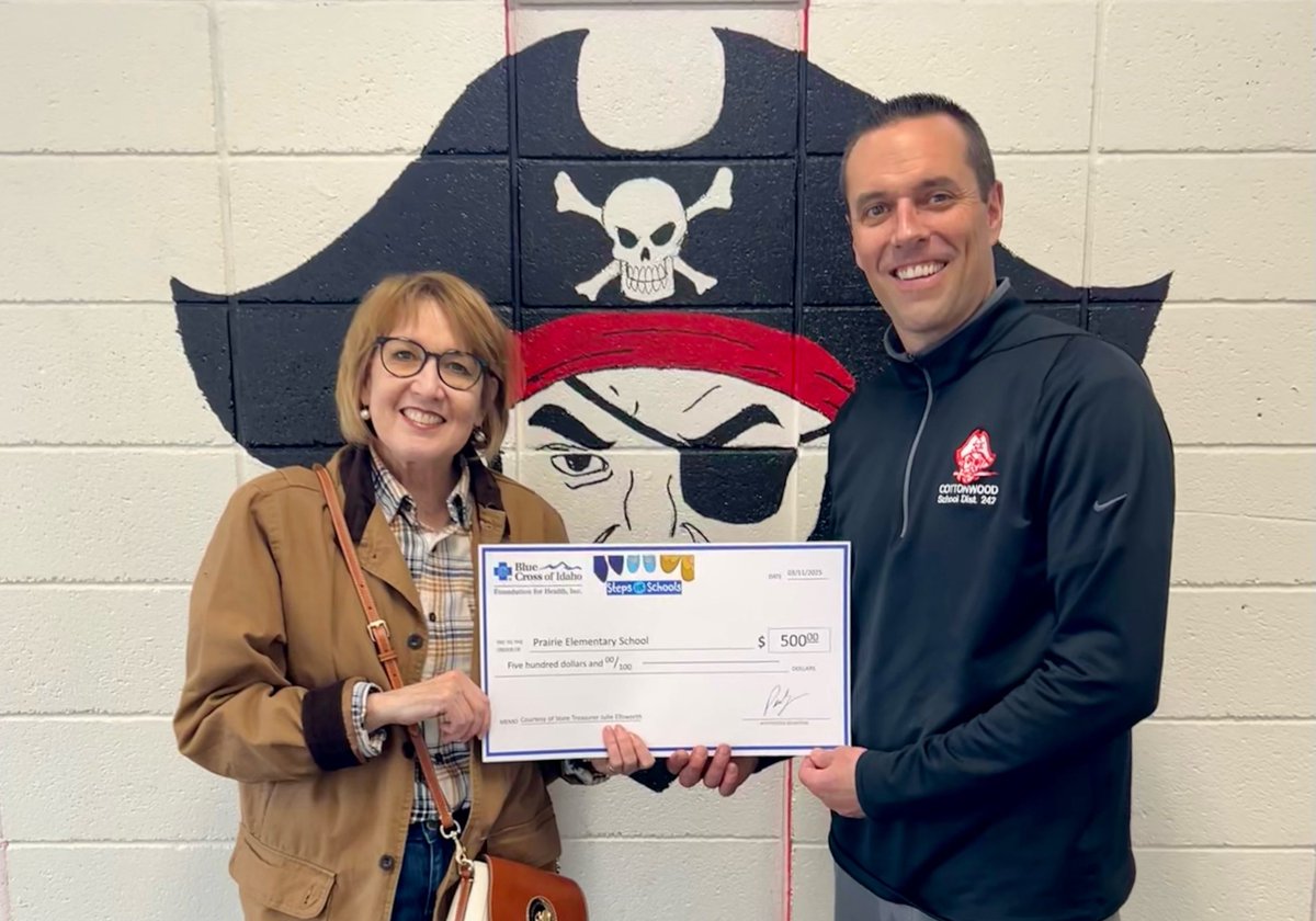 State Treasurer Julie Ellsworth participated in Steps for Schools this year. She earned $500 for walking more than 5,000 steps a day in February. She chose Prairie View Elementary in Cottonwood to receive the funding, which can be used for equipment to help kids be active.