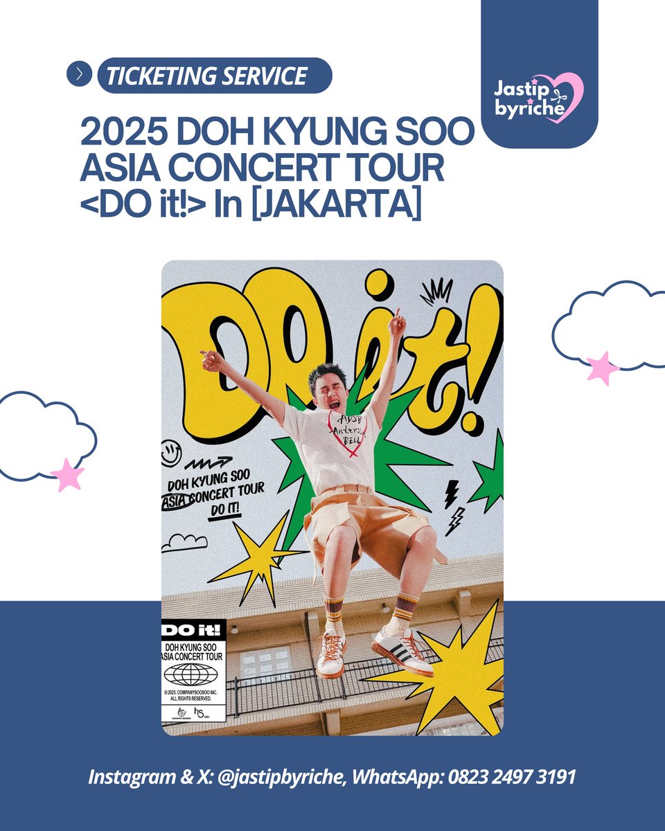 jastipbyriche's tweet photo. Open Jaswar 2025 DOH KYUNG SOO ASIA CONCERT TOUR <DO it!> In JAKARTA

🗓️ 9 Agustus 2025
📍TBA

✅Fee: 150k/tix, VIP: 200K/tix | DP: 50k/tix
✅Data pribadi + self payment
✅100% Trusted

☎️DM US

#DOHKYUNGSOO #ASIACONCERT_DOit #DO #Jastip #Jaswar https://t.co/FWquJjYYa7