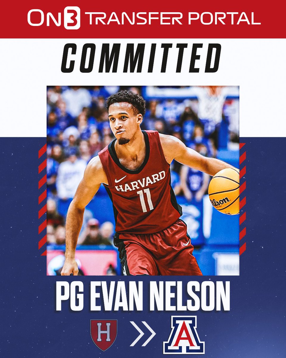 Transfer Portal (@transferportal_) on Twitter photo BREAKING: Harvard transfer guard Evan Nelson has signed with Arizona, <a href="/PeteNakos_/">Pete Nakos</a> reportsš»ā¬ļø
on3.com/transfer-porta⦠BREAKING: Harvard transfer guard Evan Nelson has signed with Arizona, <a href="/PeteNakos_/">Pete Nakos</a> reportsš»ā¬ļø
on3.com/transfer-portaā¦