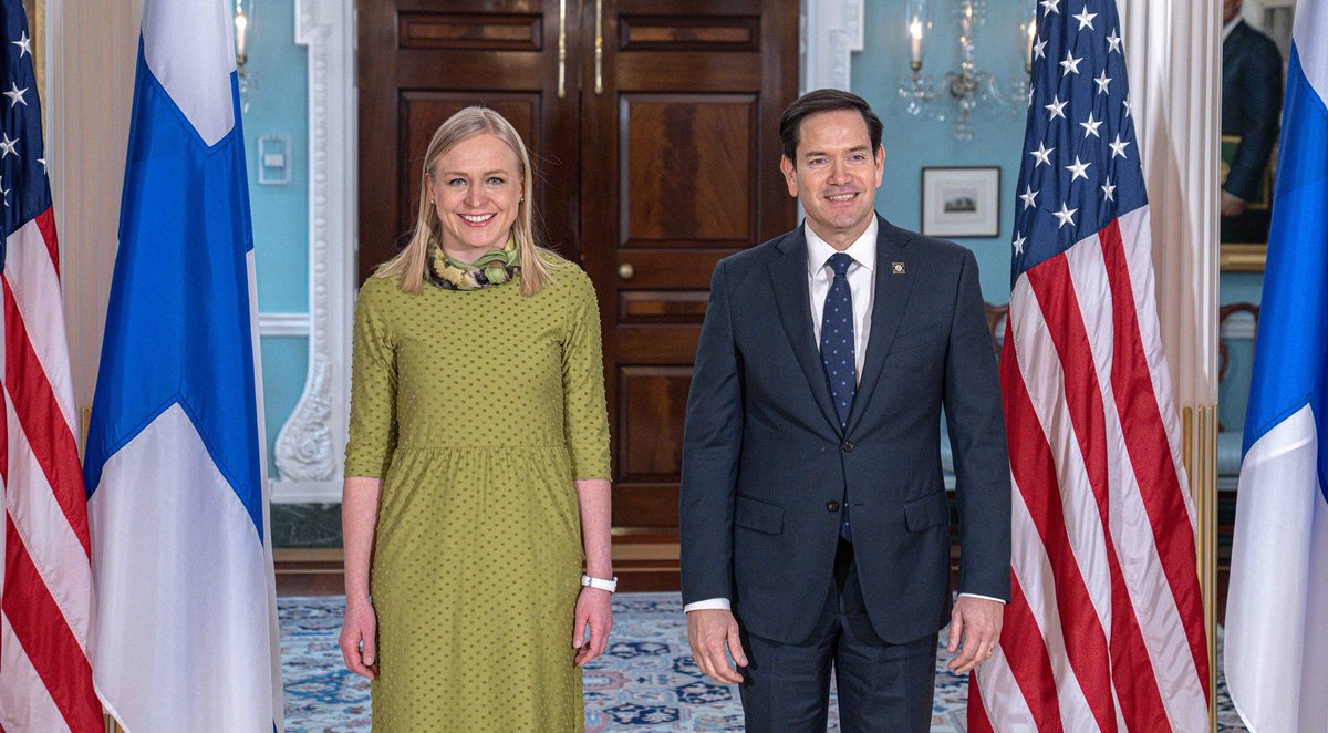 Secretary Marco Rubio (@secrubio) on Twitter photo Finland has stepped up to help carry a larger share of the burden of European security and defense at a time when we are encouraging other European allies to do the same. I thanked Foreign Minister <a href="/elinavaltonen/">Elina Valtonen</a> for her country's commitment in this area, and for Finland's Finland has stepped up to help carry a larger share of the burden of European security and defense at a time when we are encouraging other European allies to do the same. I thanked Foreign Minister <a href="/elinavaltonen/">Elina Valtonen</a> for her country's commitment in this area, and for Finland's
