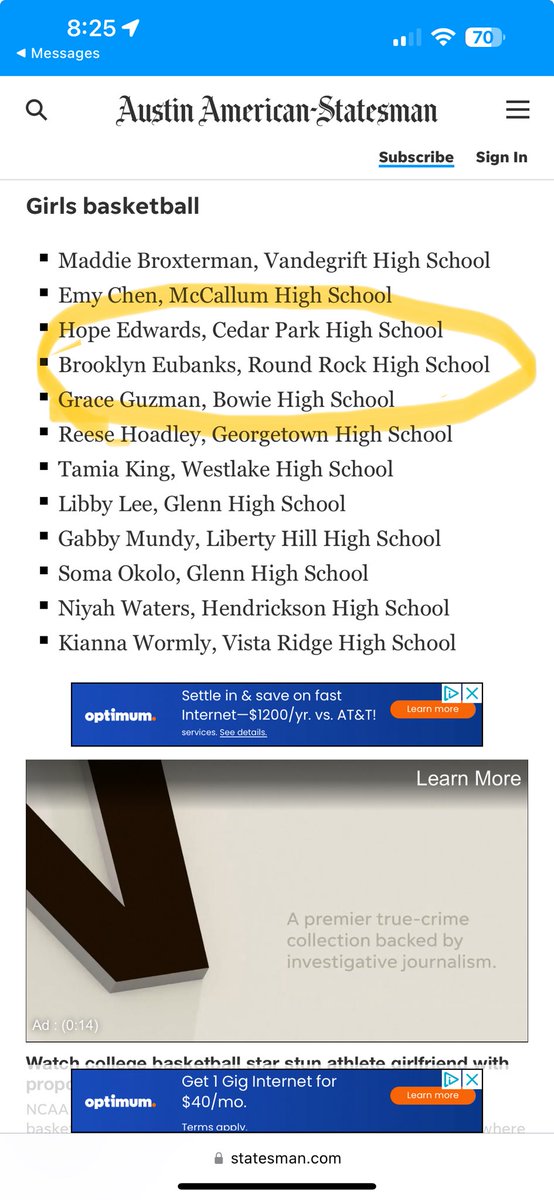 Round Rock Women’s Basketball 🏀 Boosters (@rrwbbboosters) on Twitter photo Very humbled by <a href="/RRockWBB/">Round Rock WBB</a>’s own <a href="/brooklyn_eubank/">Brooklyn Eubanks</a>! Keeping Round Rock Women’s Basketball on a he map with her off season efforts👍🏽😁🏀🏀🏀
statesman.com/story/sports/h… Very humbled by <a href="/RRockWBB/">Round Rock WBB</a>’s own <a href="/brooklyn_eubank/">Brooklyn Eubanks</a>! Keeping Round Rock Women’s Basketball on a he map with her off season efforts👍🏽😁🏀🏀🏀
statesman.com/story/sports/h…